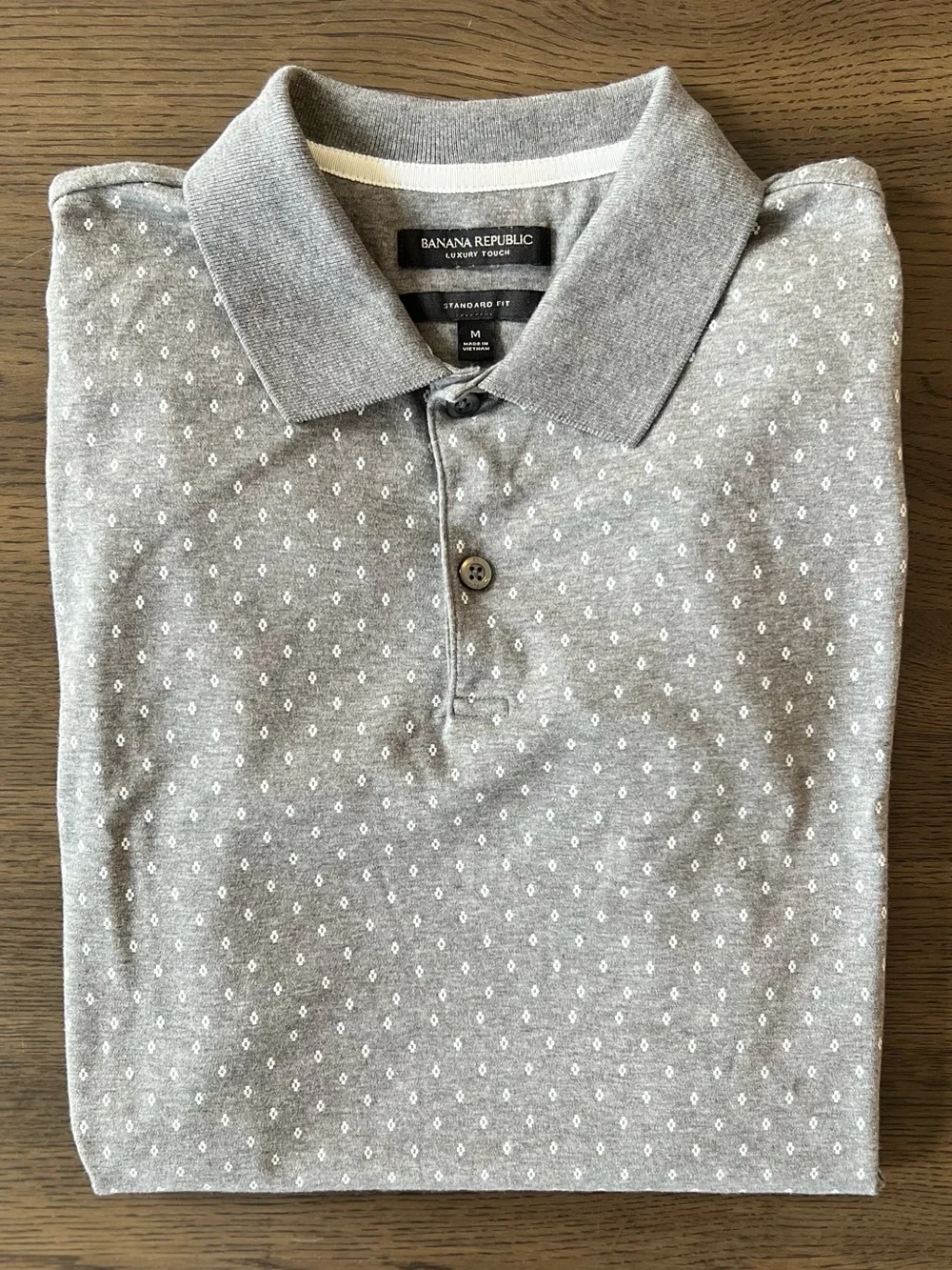 Banana Republic Standard Fit Polo Men’s Medium Gray Luxury Feel Shirt